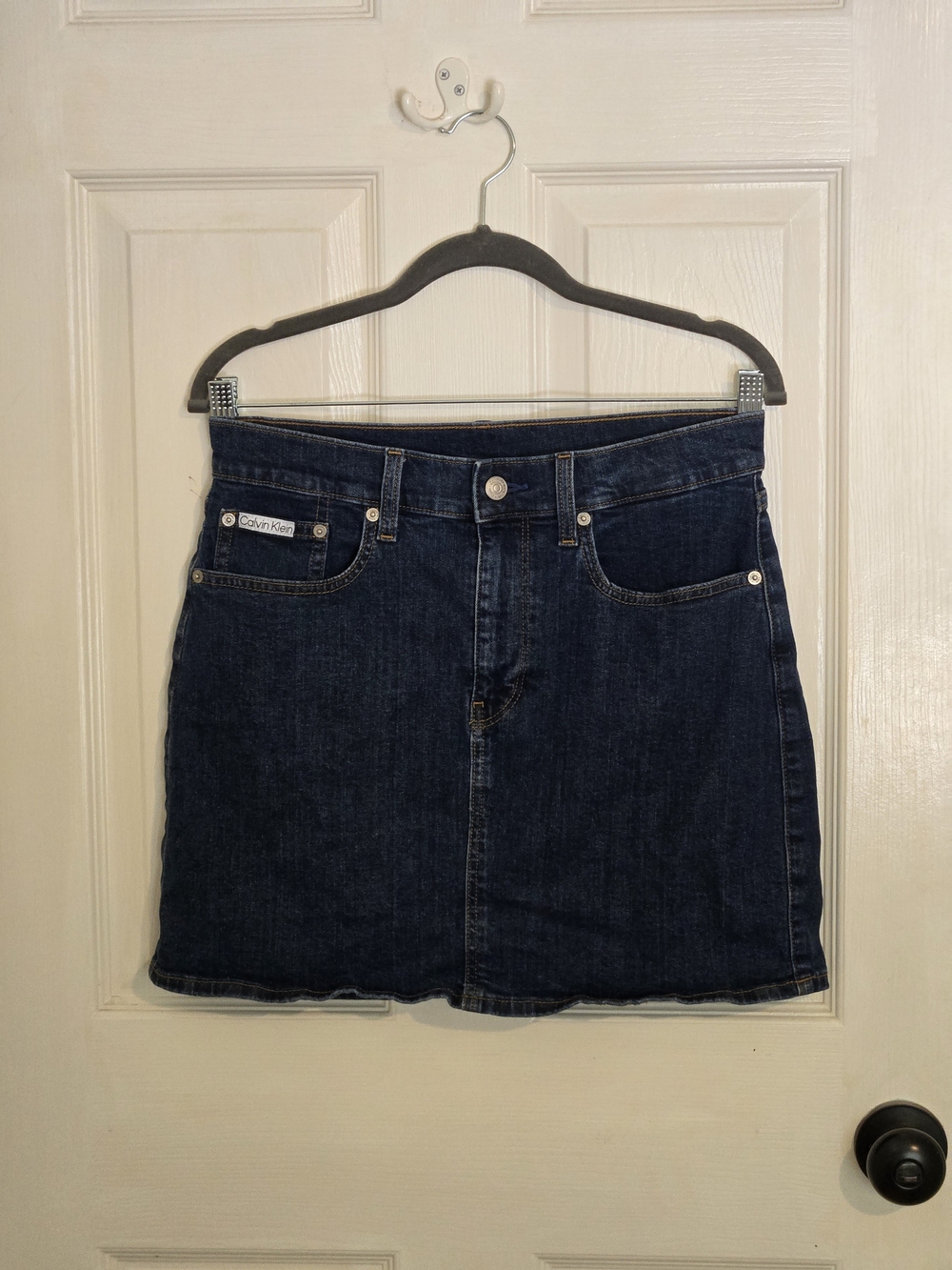 Calvin Klein Dark Blue Denim Mini Skirt